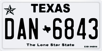 TX license plate DAN6843
