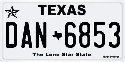 TX license plate DAN6853