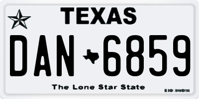 TX license plate DAN6859