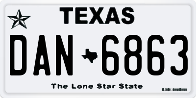 TX license plate DAN6863