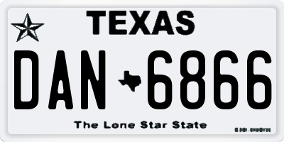 TX license plate DAN6866