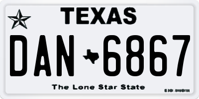 TX license plate DAN6867