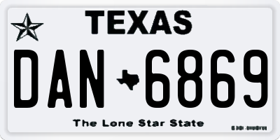 TX license plate DAN6869