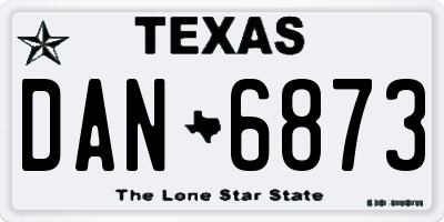 TX license plate DAN6873