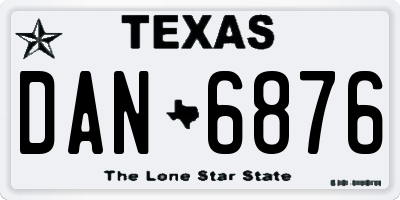 TX license plate DAN6876