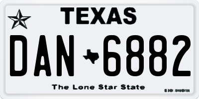 TX license plate DAN6882