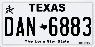 TX license plate DAN6883