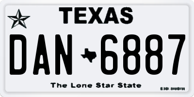 TX license plate DAN6887