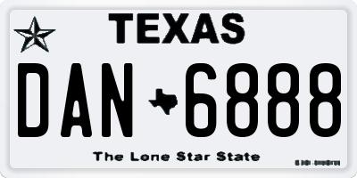 TX license plate DAN6888