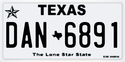 TX license plate DAN6891
