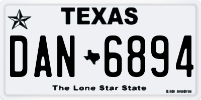 TX license plate DAN6894