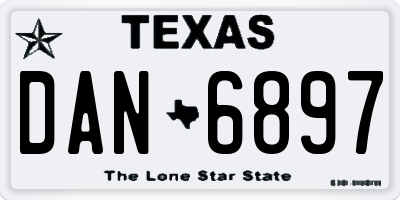 TX license plate DAN6897