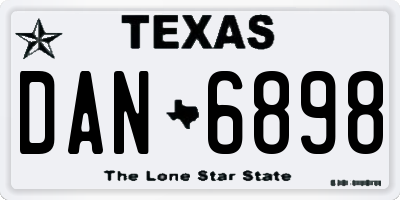 TX license plate DAN6898