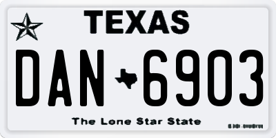 TX license plate DAN6903