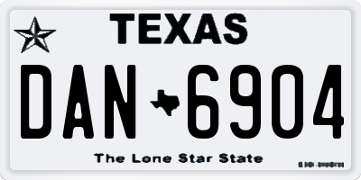 TX license plate DAN6904