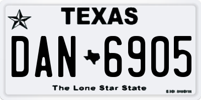 TX license plate DAN6905