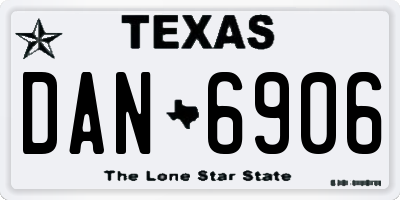 TX license plate DAN6906