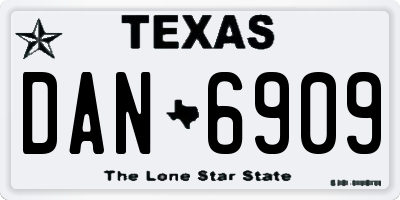 TX license plate DAN6909