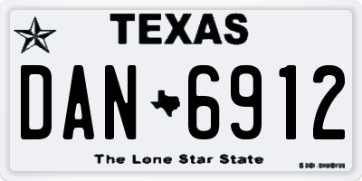 TX license plate DAN6912