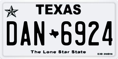 TX license plate DAN6924