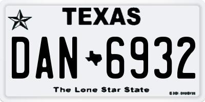 TX license plate DAN6932