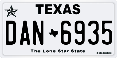 TX license plate DAN6935