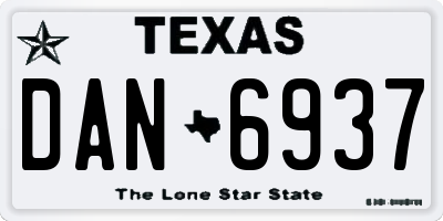 TX license plate DAN6937