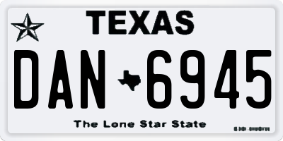 TX license plate DAN6945