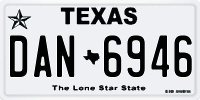 TX license plate DAN6946