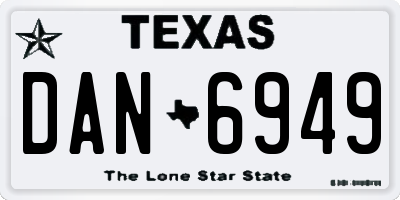 TX license plate DAN6949