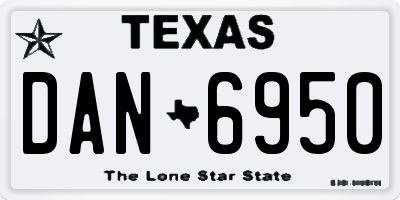 TX license plate DAN6950