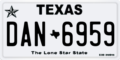 TX license plate DAN6959