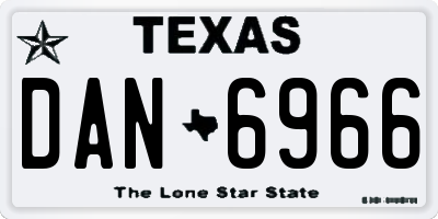 TX license plate DAN6966