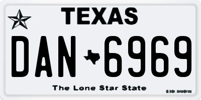 TX license plate DAN6969