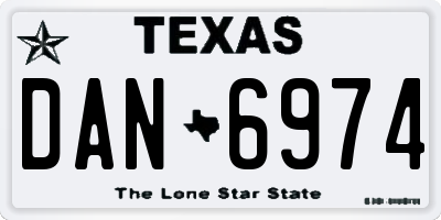 TX license plate DAN6974