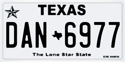 TX license plate DAN6977