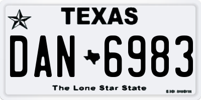 TX license plate DAN6983