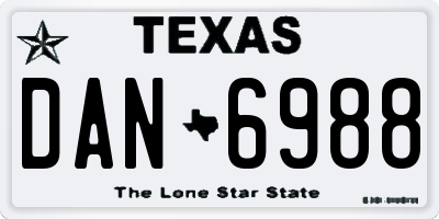 TX license plate DAN6988