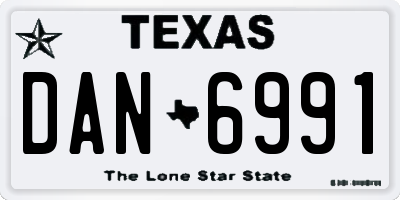 TX license plate DAN6991