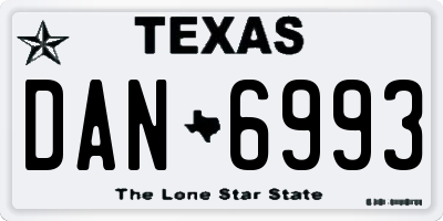 TX license plate DAN6993