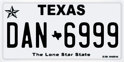 TX license plate DAN6999