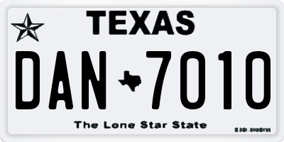 TX license plate DAN7010
