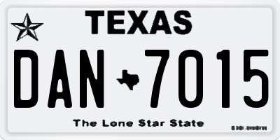 TX license plate DAN7015