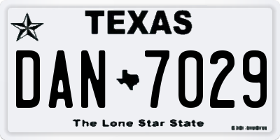 TX license plate DAN7029