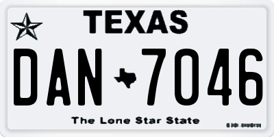 TX license plate DAN7046