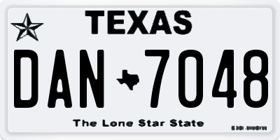 TX license plate DAN7048