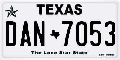 TX license plate DAN7053