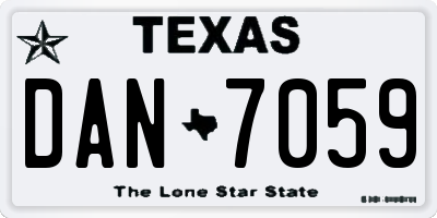 TX license plate DAN7059