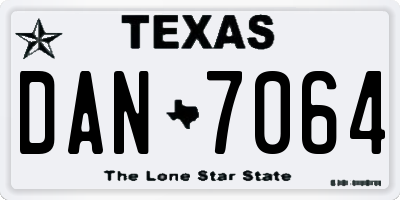TX license plate DAN7064