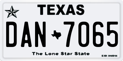 TX license plate DAN7065